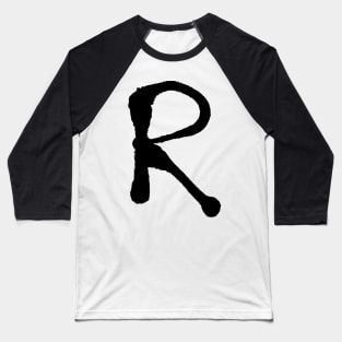 R - Inital / Sprayed Letter Baseball T-Shirt